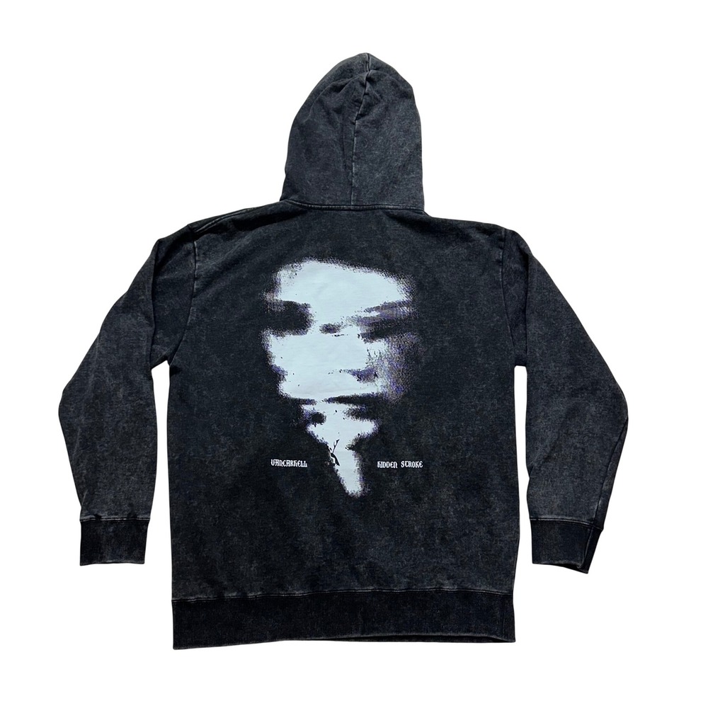 Blurred face sweatshirt Hoodie Grunge Emo Graphic Gothic Punk Streetwear M
